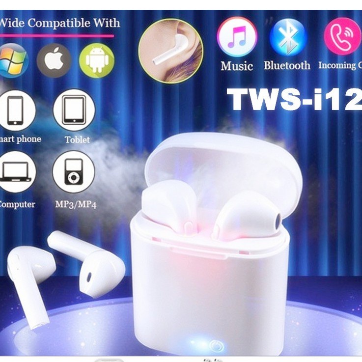 Tai nghe bluetooth i12 bản mới nhất tự động kết nối đầy đủ tính năng âm thanh chuẩn -dc3549