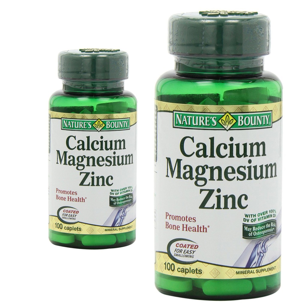 Viên Uống Bổ Sung Calcium Magnesium Zinc NATURE'S BOUNTY Hộp 100 viên