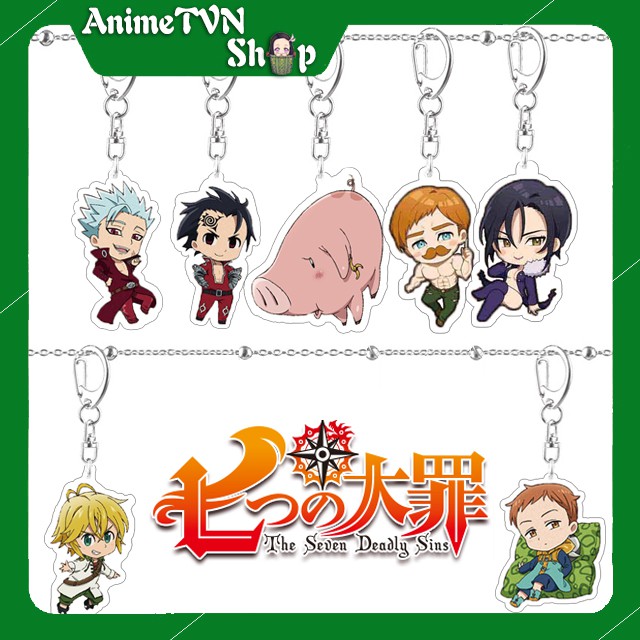 Móc khoá Mica dây xịn anime Nanatsu no Taizai (Thất Hình Đại Tội) - Nhựa Cứng Acrylic In 2 mặt sắc nét ( ảnh thật )