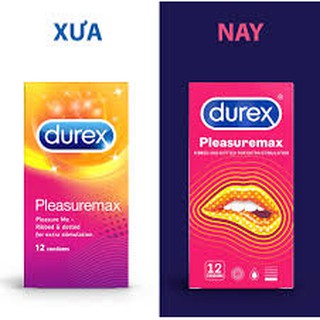 Hộp 12 bao cao su durex plesuremax - gân gai nổi