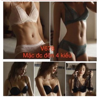 Memi bộ đồ lót phối ren cao cấp mặc 4 kiểu đa năng