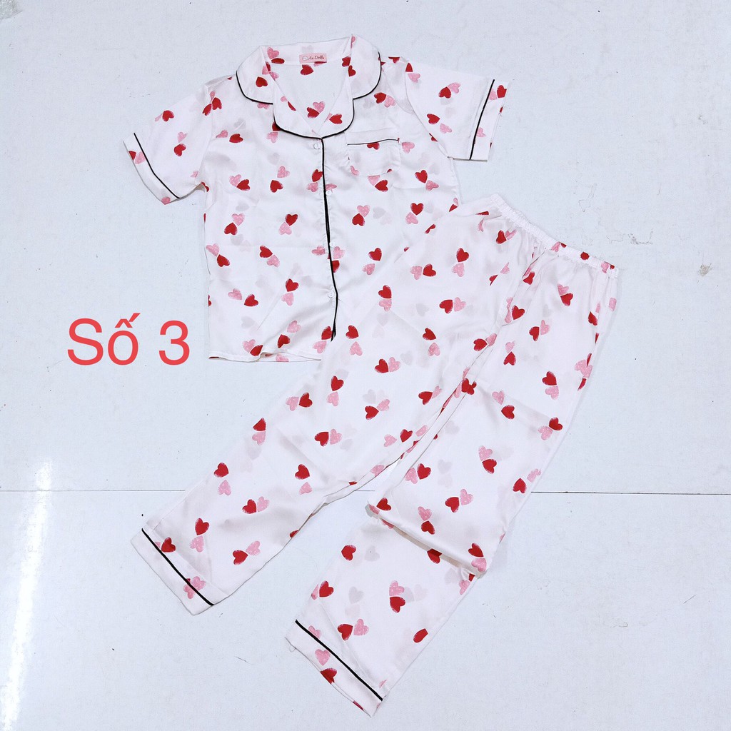 Đồ ngủ Lụa Satin Pijama tay ngắn - quần dài - Nhiều Mẫu | BigBuy360 - bigbuy360.vn