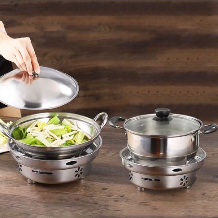 Bếp cồn thép cách nhiệt 24cm dùng đi du lịch ✔✔✔Tiện dụng-An toàn