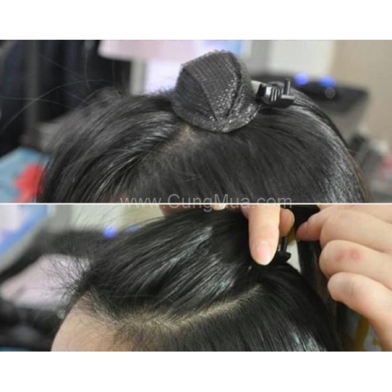 Mái độn Phồng có bấm gài tóc cố định.