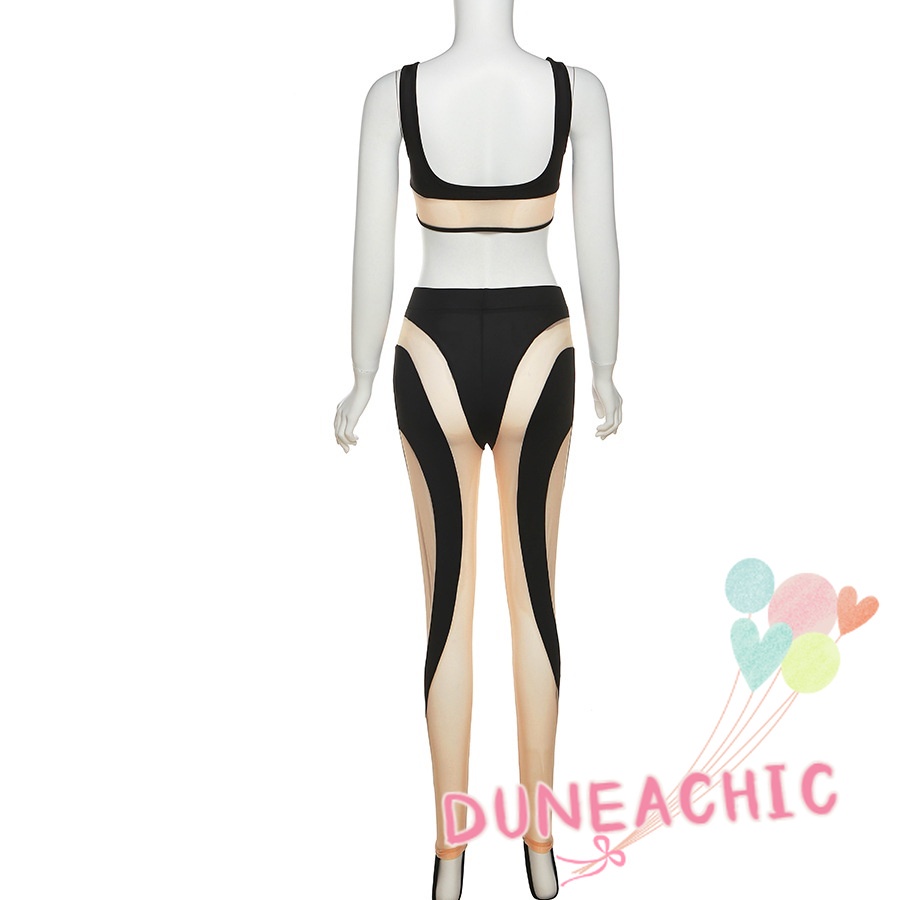 Bộ Áo Tank Top Khoét Lỗ + Quần Dài Lưng Cao Thời Trang L0411