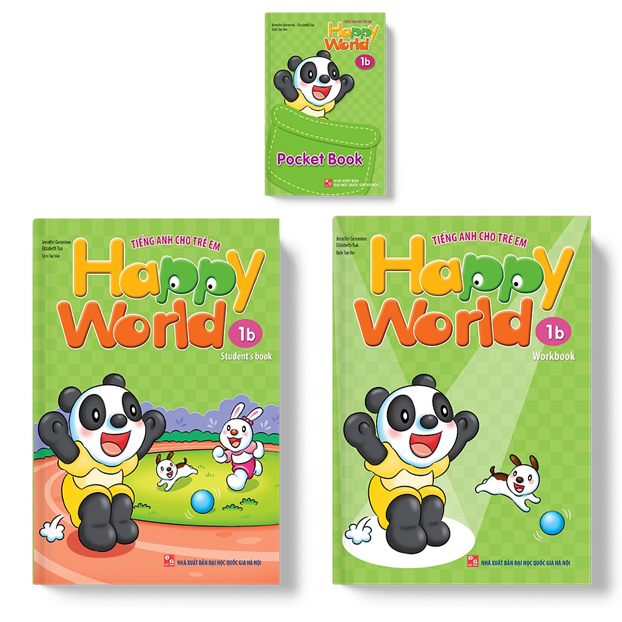 Sách: Happy World - Tiếng Anh Cho Trẻ Em, Bộ 1B (2 cuốn): Student’s book, Workbook + Pocket book và Đĩa DVD