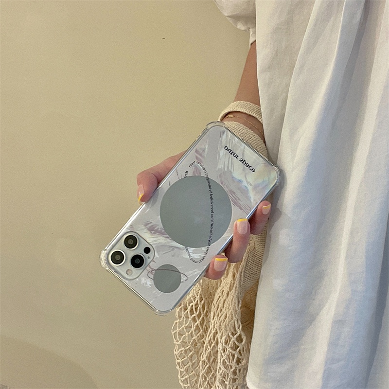 Ốp Điện Thoại Mềm Trong Suốt Chống Rơi Có Gương Hình Hành Tinh Cho iphone 13 12 11 Pro Max XR X XS XSMAX 7 8 plus 7G 8G