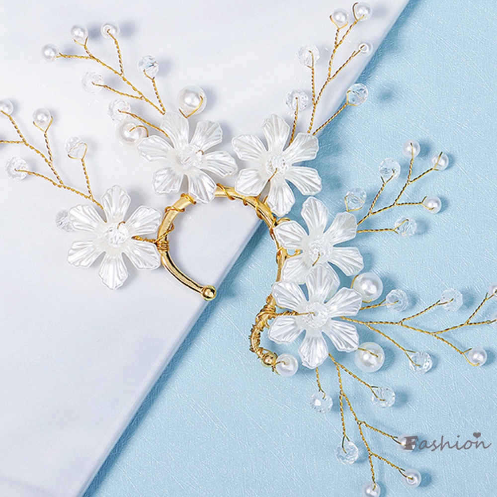 Khuyên Vành Tai Đính Đá Ngọc Trai Thời Trang Dành Cho Nữ