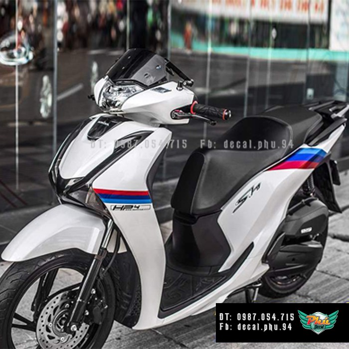 Tem rời SH 2017-2019 sọc 3 màu xe trắng (i)