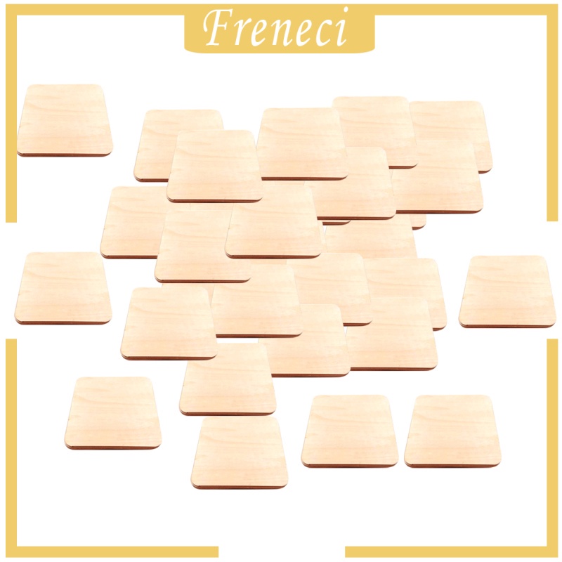 Set 50 Miếng Gỗ Hình Vuông 4x4cm Dùng Làm Đồ Thủ Công DIY