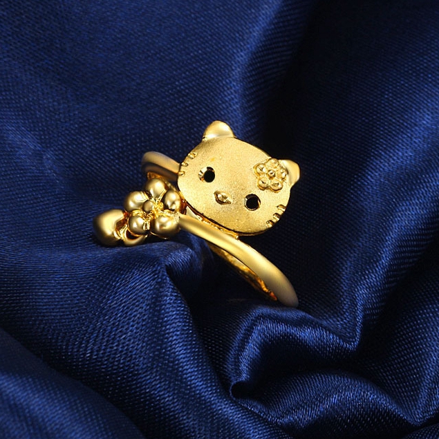 Nhẫn Hello Kitty Mạ Vàng 18k