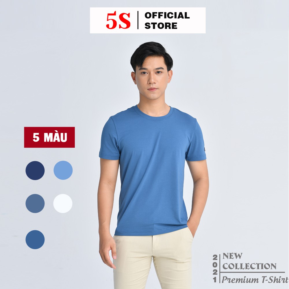 Áo Thun Nam Cổ Tròn 5S Premium (6 màu), Vải Cotton Cao Cấp Thoáng Mát, Phom Ôm Trẻ Trung (TSO21004)