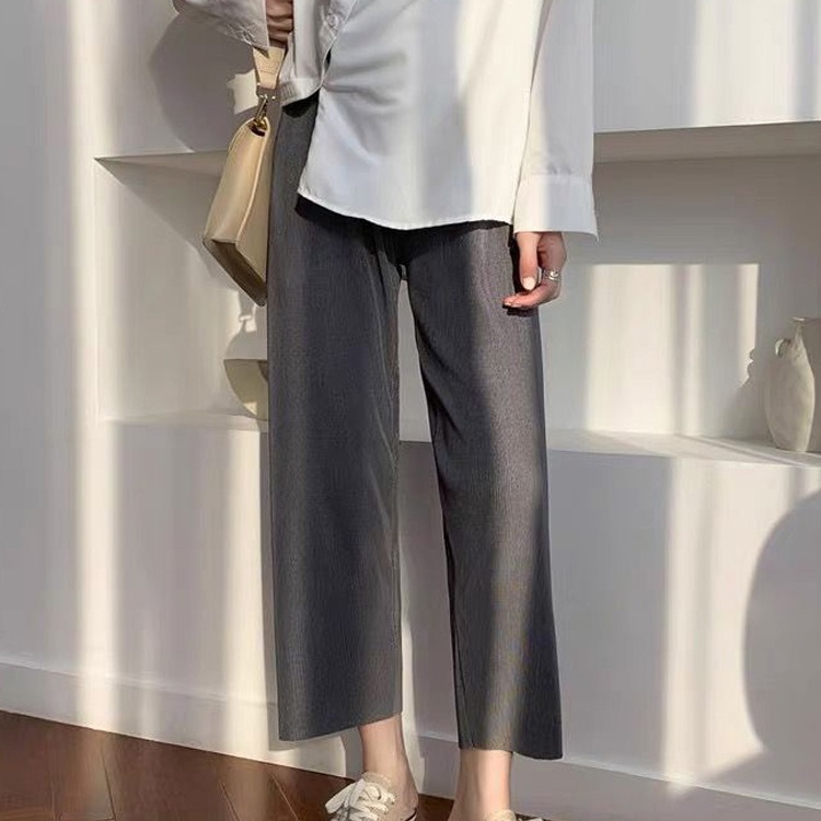 SUXI Quần Dài Lưng Cao Ống Rộng Màu Sắc Trơn Kiểu Vintage Thời Trang Mùa Hè Cho Nữ