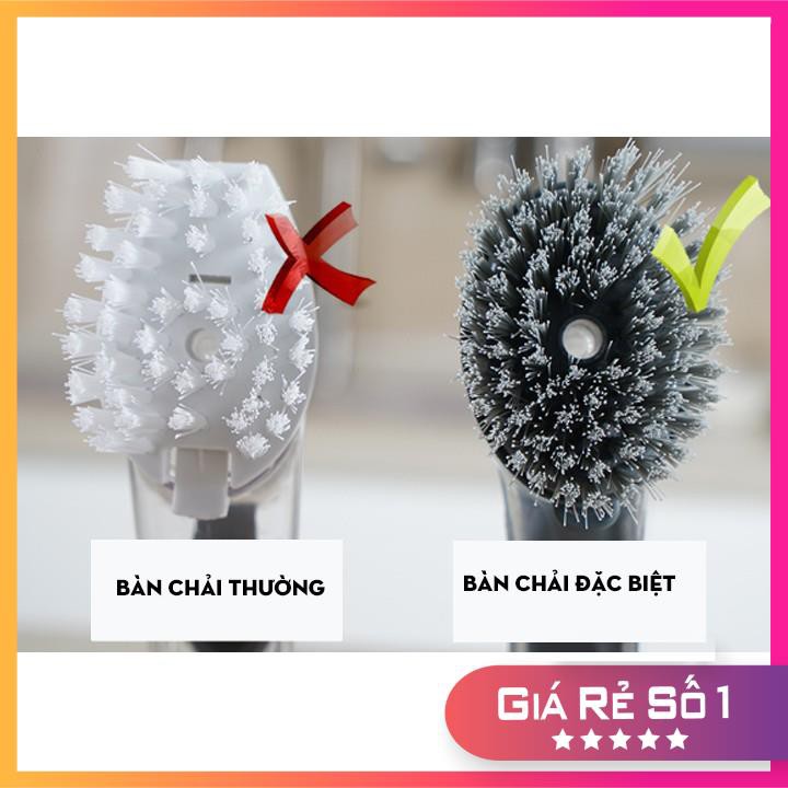 Bàn Chải Tẩy Chén Vệ Sinh 𝗙𝗥𝗘𝗘 𝗦𝗛𝗜𝗣 Đánh rửa Chậu nhà bếp có chỗ chứa xà phòng dung dịch tẩy