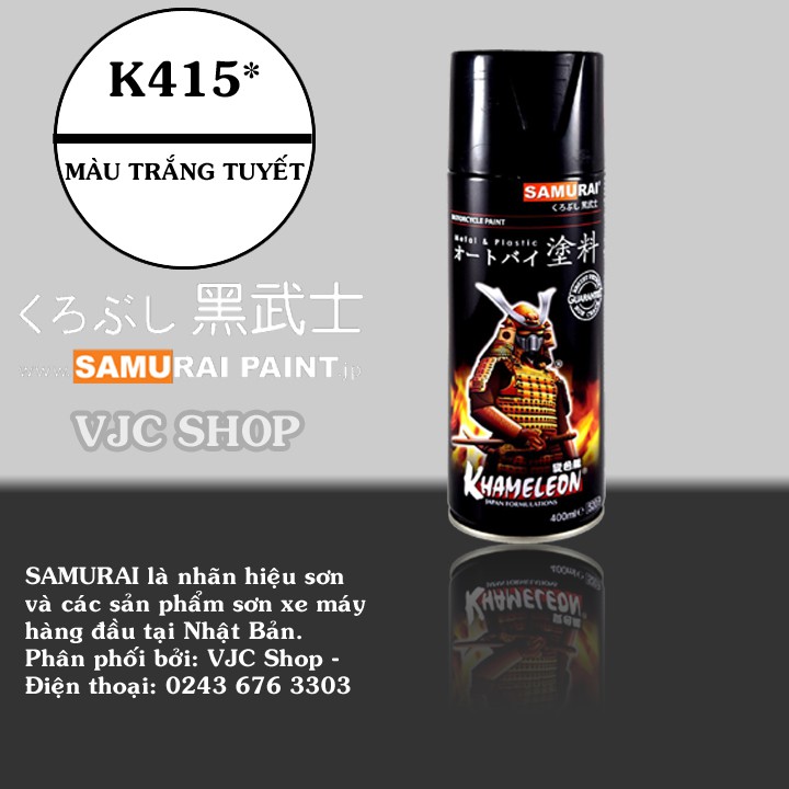 Chai sơn xịt sơn xe máy Samurai MÀU TRẮNG TUYẾT k415