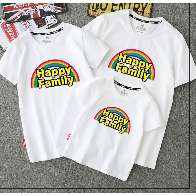 Áo gia đình mẫu Happy Family đẹp
