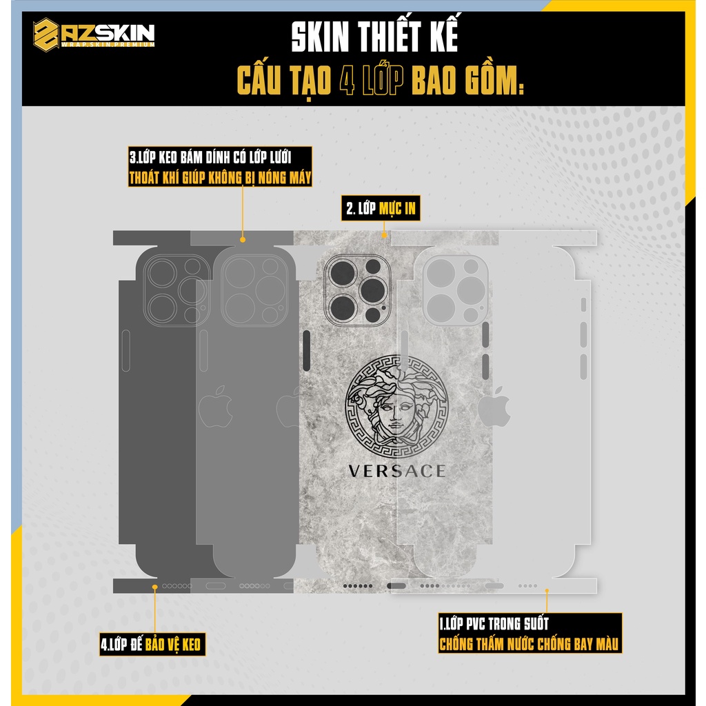Miếng Dán Skin Versace IPhone 13 Mini - 13 Pro Max |SK_IPLB98| Chất Liệu Nhập Khẩu, In Siêu Nét, Cắt CNC, Dán Lưng Viền