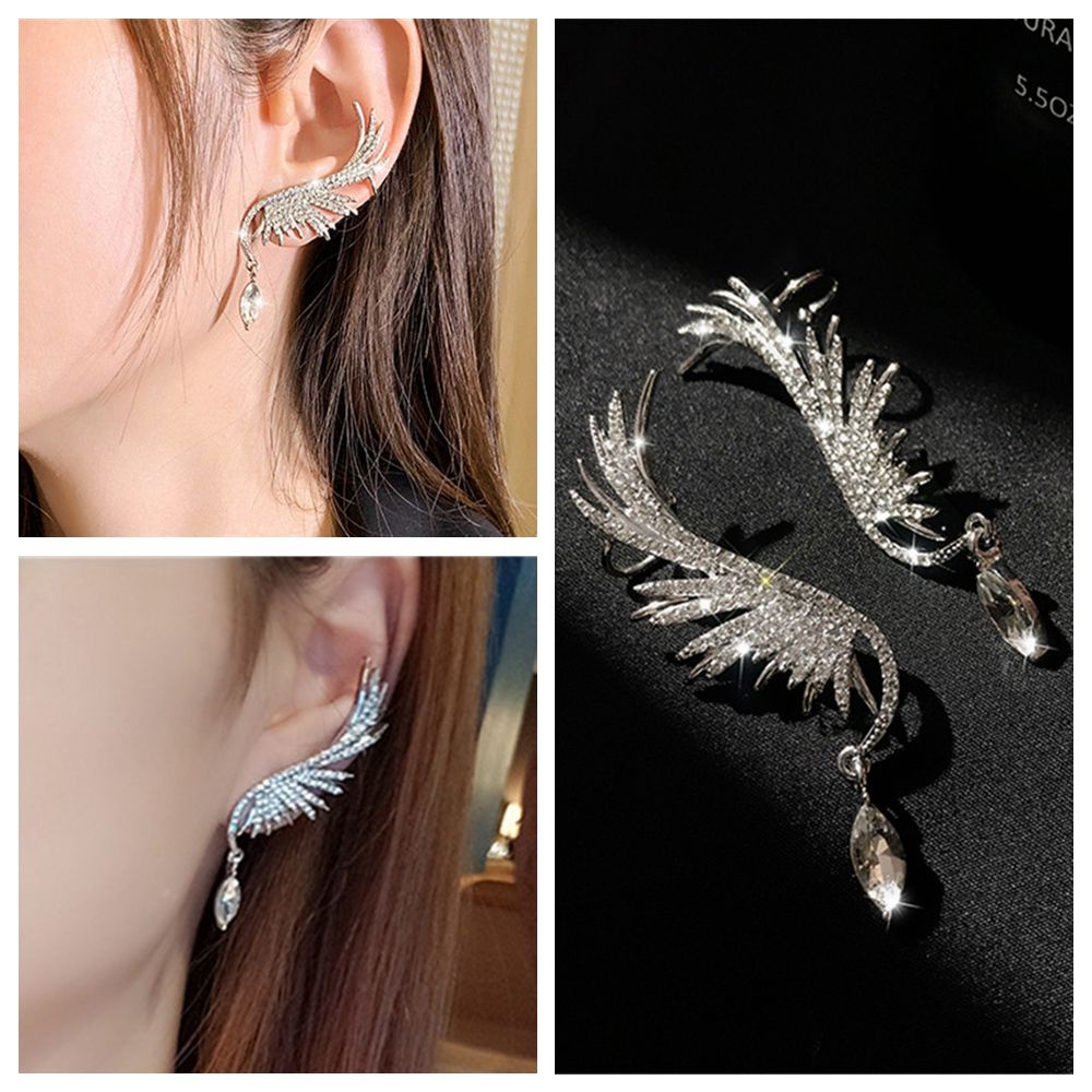 Bông tai nữ hình cánh thiên thần đính đá zircon thanh lịch thời trang