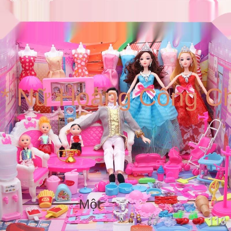 SBúp bê barbie bộ quần áo đồ chơi biệt thự hộp quà cô gái công chúa trẻ em chơi nhà món quà ngày sinh viên