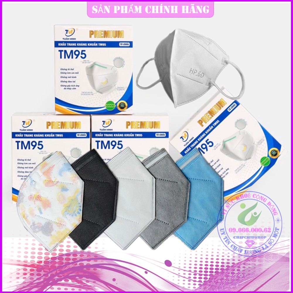 [10 Chiếc] Khẩu Trang N95 N99 5 lớp kháng khuẩn, chống bụi không, có van Tuấn Minh TM Tuấn Huy TH Trẻ em bé 3D 4D 5D 6D.