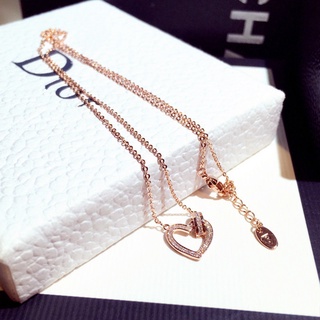 Vòng cổ mặt hình trái tim đính đá zircon cho nữ