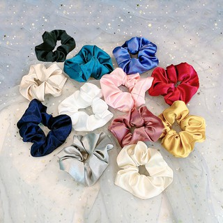 (10 Màu) Dây Cột Tóc Vải Scrunchies Phi Bóng