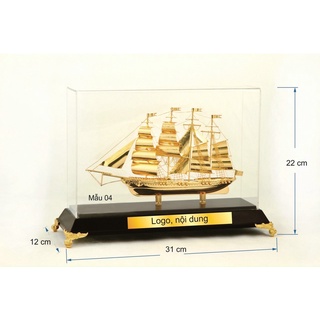 Mô hình thuyền buồm - thuận buồm xuôi gió mạ vàng 24k - thuyền buồm mv 24k nhỡ