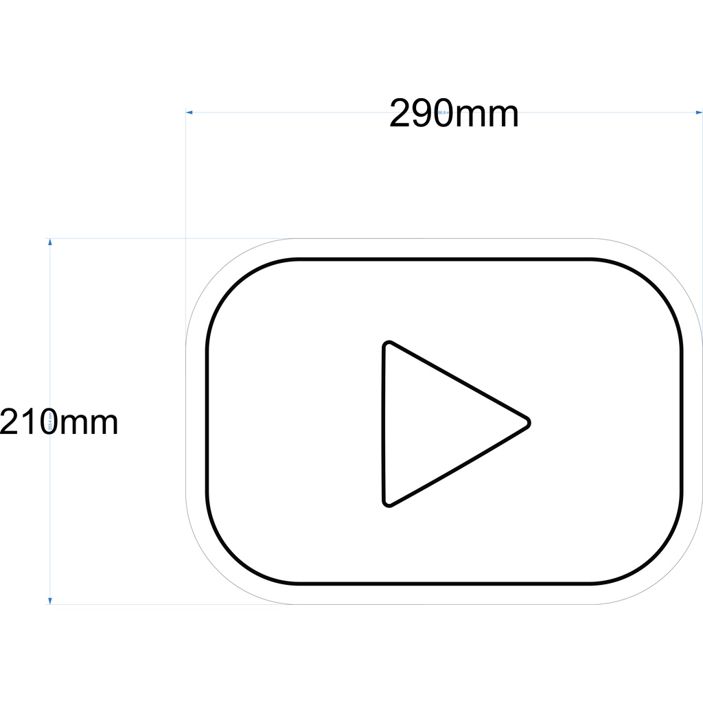 Đèn Led Neon YOUTUBE | Size 29 x 21cm | Siêu sáng siêu tiện lợi , an toàn cho trẻ em với điện áp DC12V |