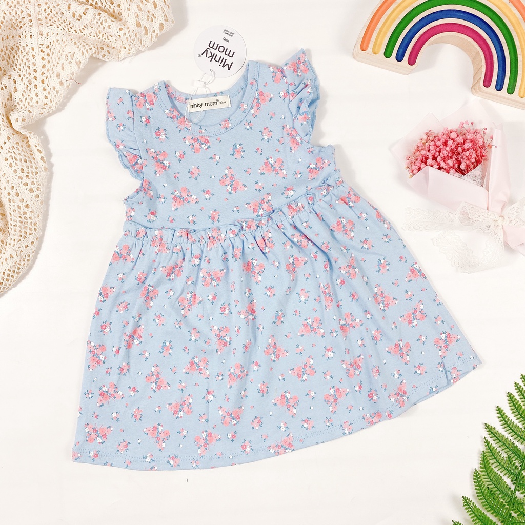 Váy Bé Gái Vải Cotton Mềm Mịn Hoạ Tiết Hoa Nhí, Đầm Cho Bé Mặc Hè Cực Xinh 2022 MKMV2201