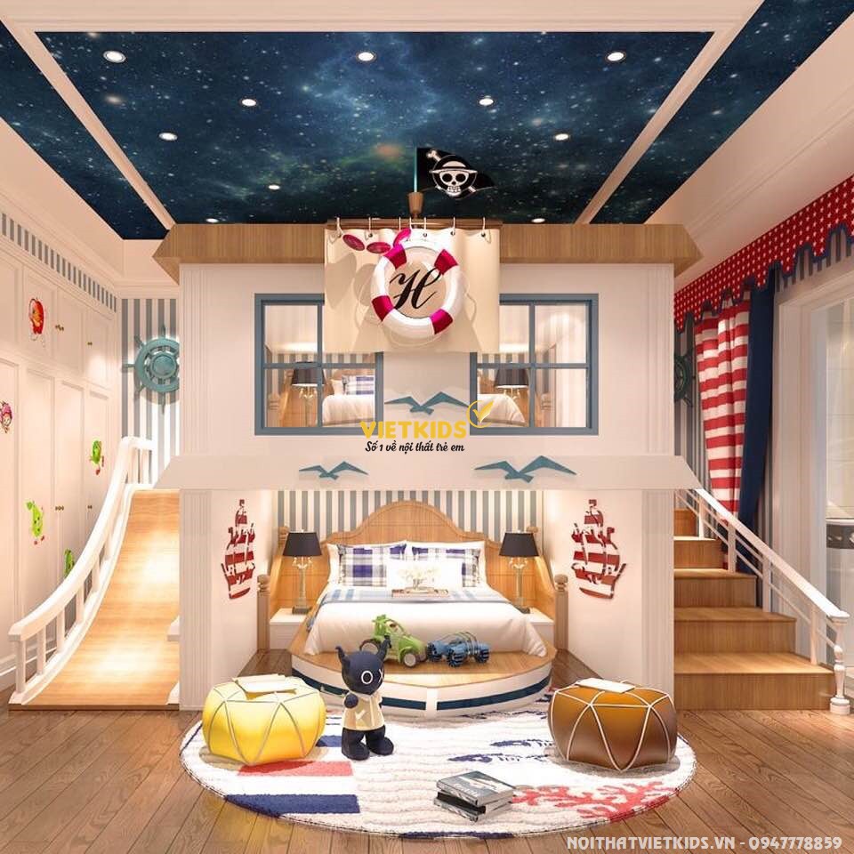 giường tầng ngôi nhà cho bé gái - nội thất vietkids