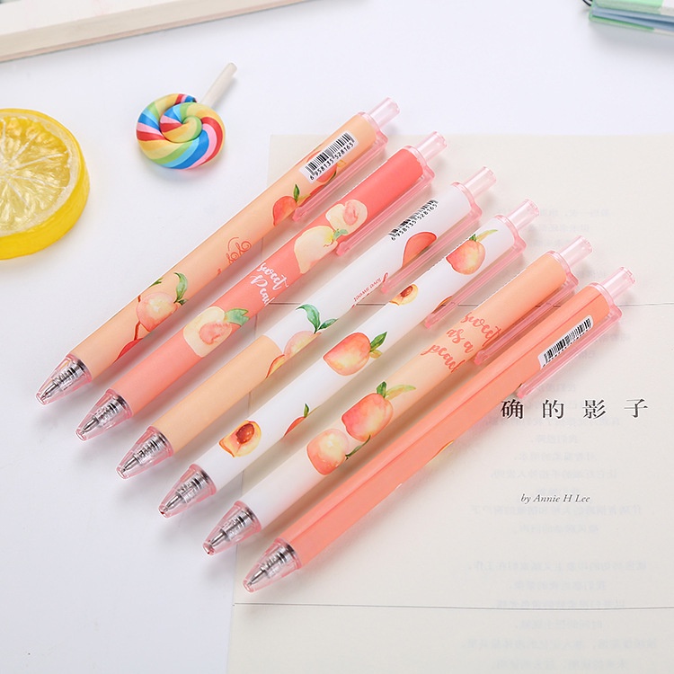 Bút Mực Gel Dạng Nhấn Nhanh Khô Hình Quả Đào Dễ Thương Sáng Tạo Dành Cho Học Sinh /
