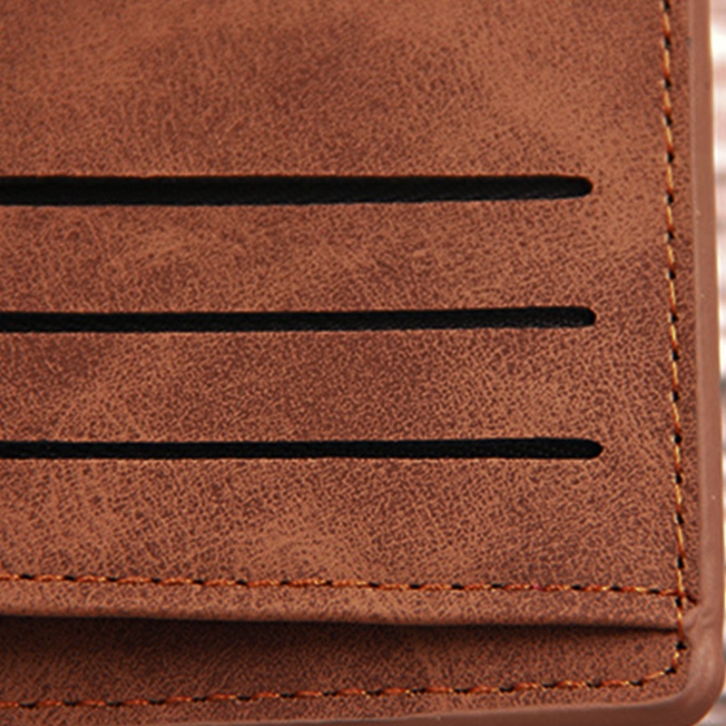 Ví Da PU Gập Đôi Phong Cách Vintage Cho Nam Giá Đỡ