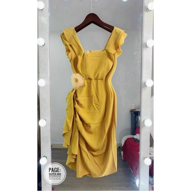 ĐẦM NỮ BODY HAI DÂY BẢN TO BÈO TÙNG DỰ TIỆC CỰC XINH (lụa có mút ngực)