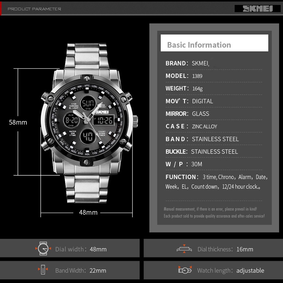 Đồng Hồ Đeo Tay Thời Trang Bằng Thép Không Gỉ Chống Nước Dành Cho Nam SKMEI