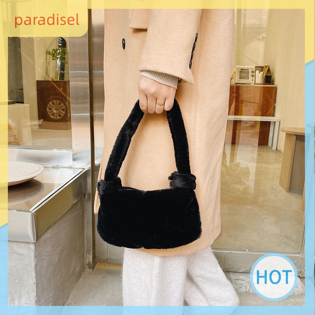 Túi đeo vai nhung lông phong cách vintage sành điệu