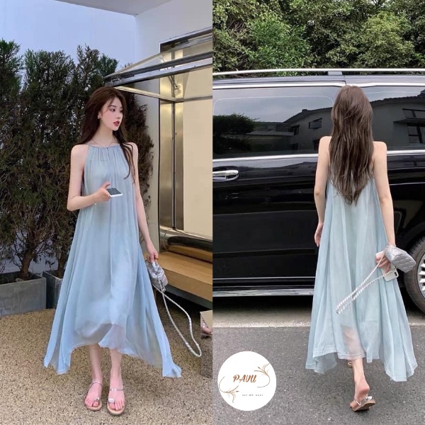 Váy 2 dây đầm maxi đi biển, kiểu váy nữ dáng dài qua gối  babydoll xanh lá đẹp vintage | BigBuy360 - bigbuy360.vn