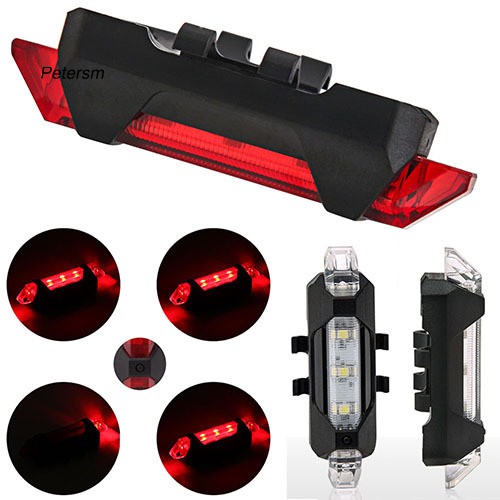 Đèn led 5 bóng gắn đuôi xe đạp sạc usb đa năng cao cấp