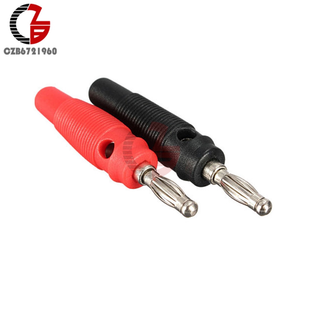 2PCS 1Pair Nickel Plated Solderless Speaker Banana Plug Audio Jack Connector Red Black | BigBuy360 - bigbuy360.vn