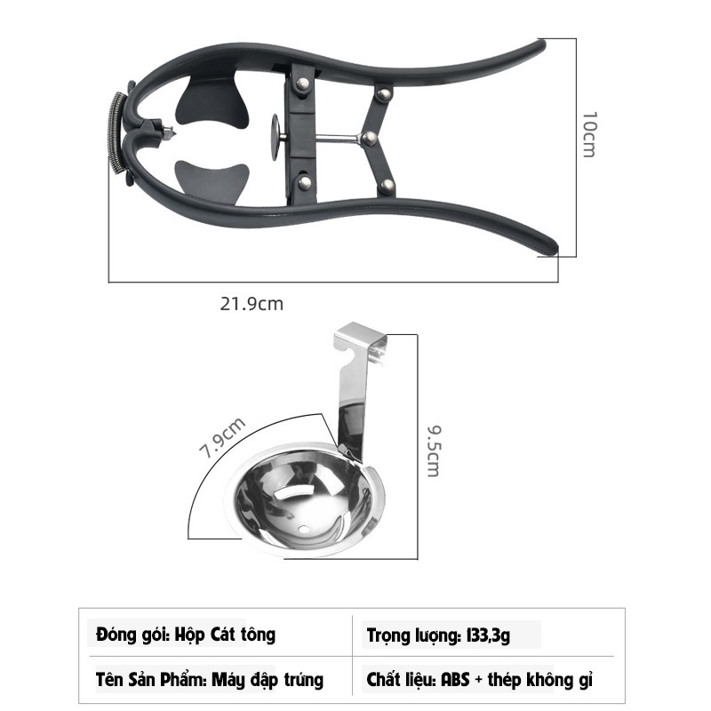 Dụng cụ đập trứng, tách lòng đỏ trứng thủ công