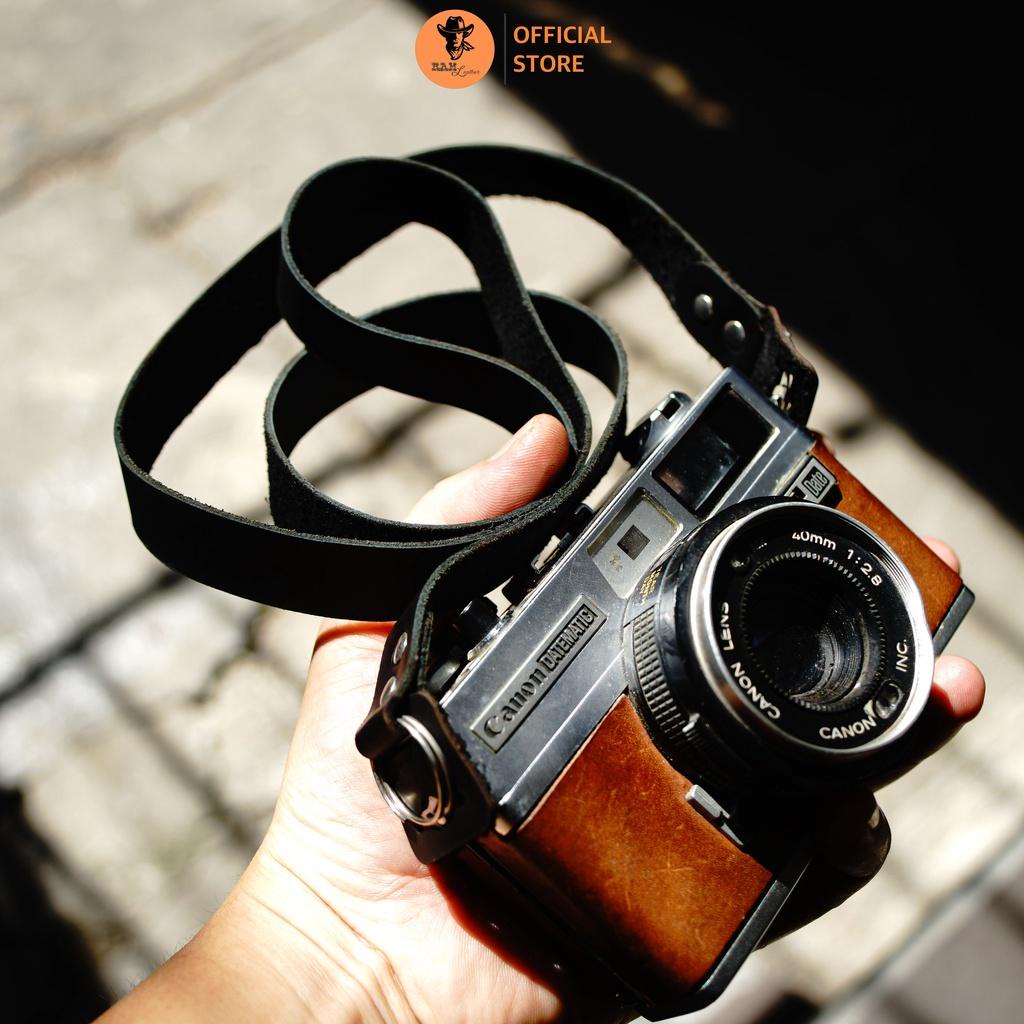 Dây đeo máy ảnh da bò màu đen - RAM Leather A22