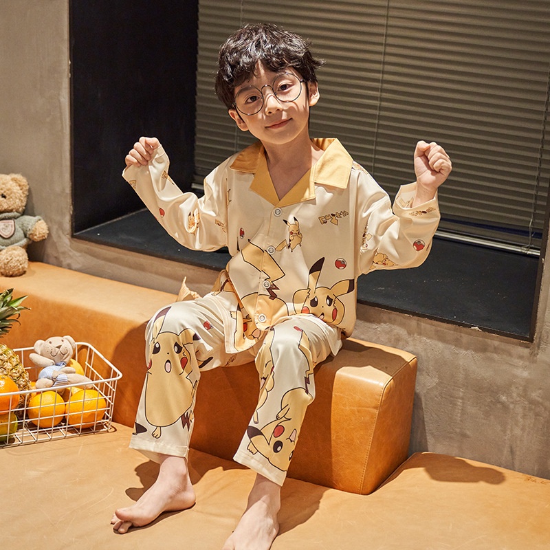 Bộ Đồ Ngủ Dài Tay Bằng Lụa Mát Thời Trang Dành Cho Nam