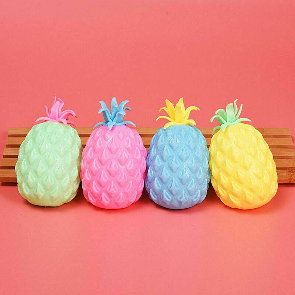 BEBETTFORM 1 PC New Fidget Sensory Toy Durable Kids Animal Anti Stress Squeeze Pineapple Ball Color Random Hot Rubber Material