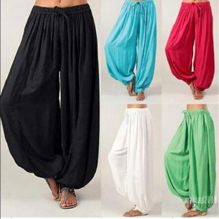 Quần alibaba chất liệu cotton màu trơn thoải mái