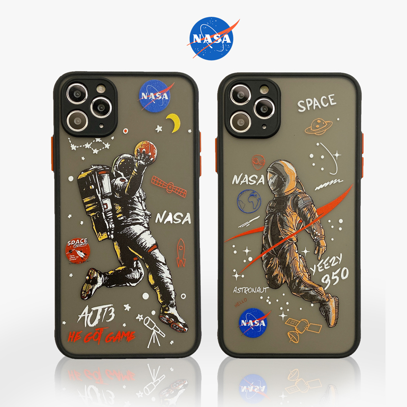 Ốp điện thoại cứng trong suốt hình NASA và phi hành gia cho iPhone 12 / Pro Max / Mini / 6 / 7 / 8 / Plus / X / XR / Xs Max / i11 / SE2