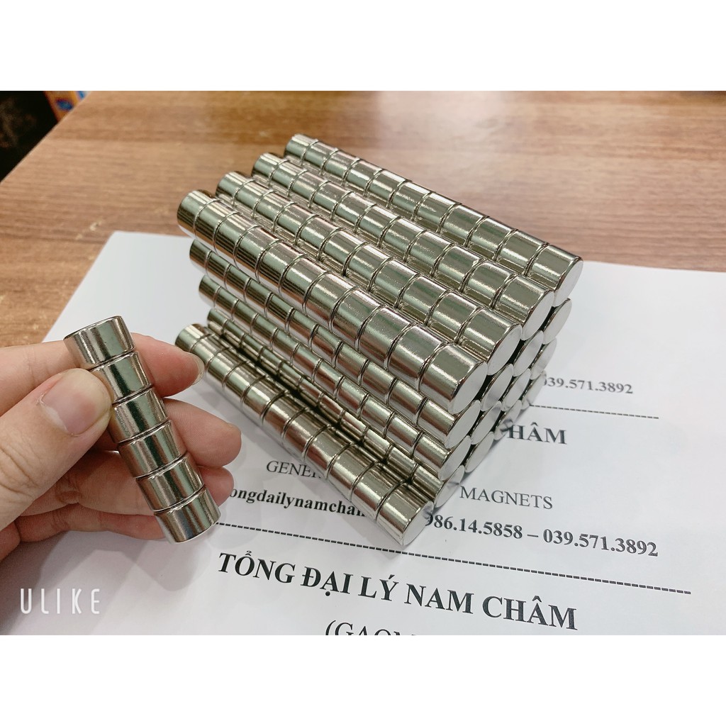 Nam châm viên 15x10mm, loại nam châm trắng đất hiếm lực hút siêu mạnh phi 15mm dày 10mm