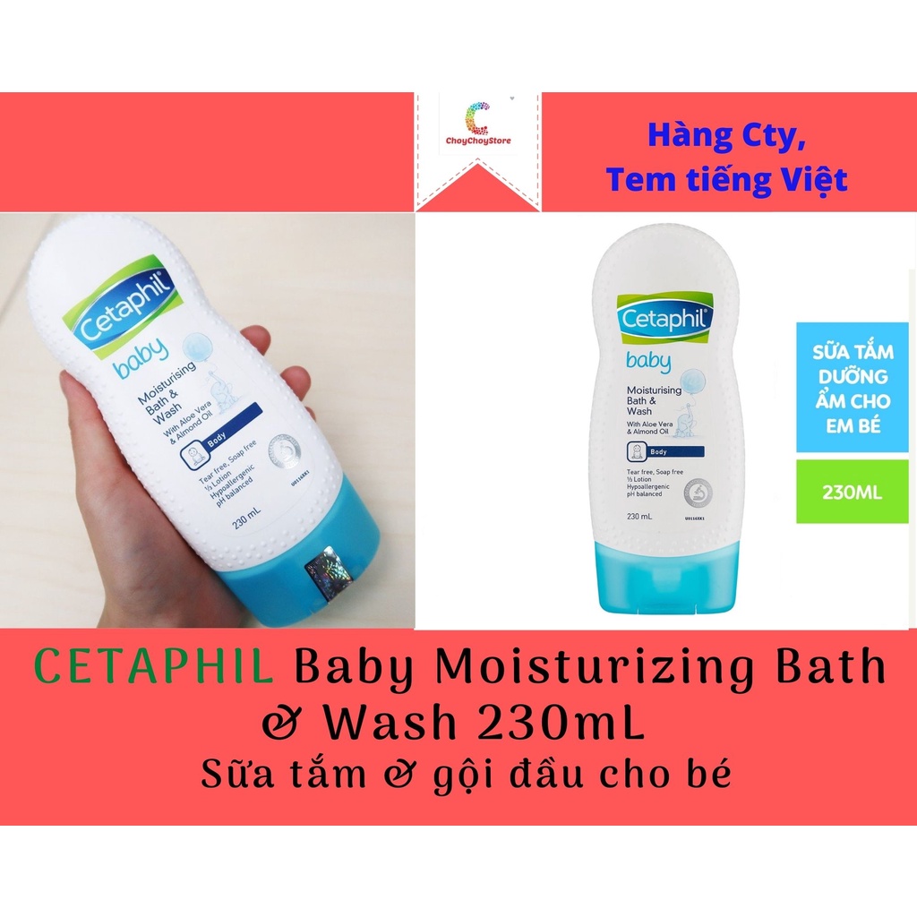 [TEM CTY] Sữa tắm CETAPHIL Baby Moisturizing Bath &amp; Wash 230mL