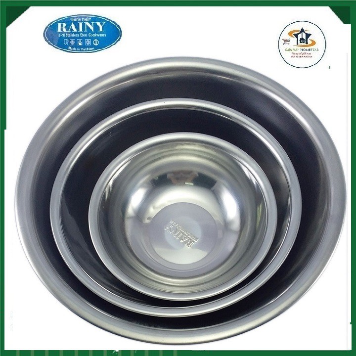 Bộ 3 thau inox Rainy cao cấp 20, 26, 32 cm - XTT-TTTHAU3