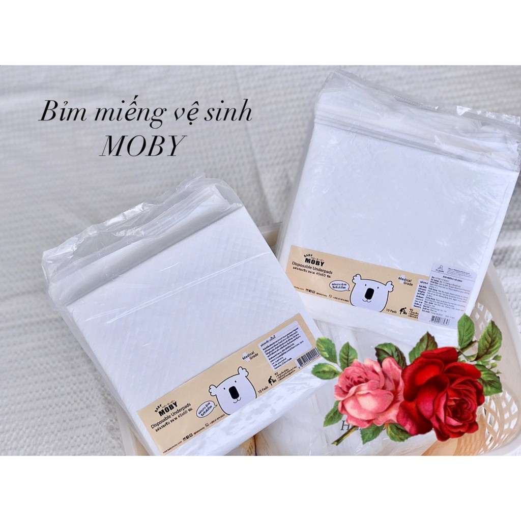 Bỉm miếng lót vệ sinh chống tràn siêu thấm cho bé Moby - 10 Miếng