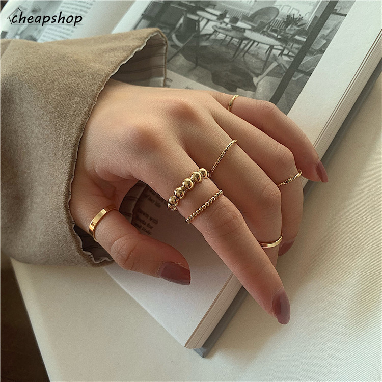 iF YOU Bộ Nhẫn Kim Loại Phong Cách Hàn Quốc Thời Trang Cho Nữ