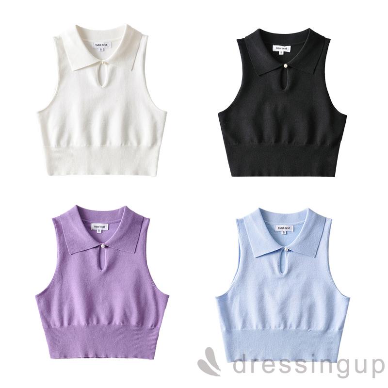 Áo Croptop Sát Nách Màu Trơn Thiết Kế Khoét Rỗng Thời Trang Mùa Hè Cho Nữ